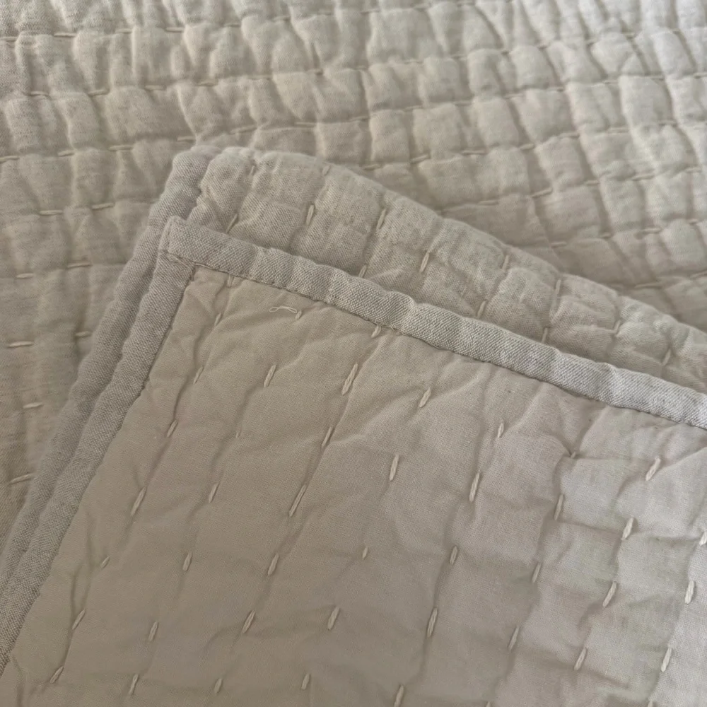 NEW Quince European Linen Cotton Stitch Quilt Natural Full/Queen - Picture 4 of 8